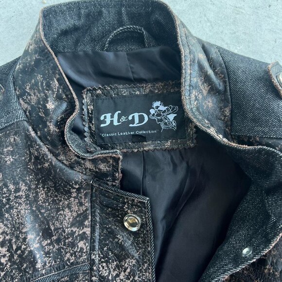H&D Leather denim jacket - Picture 4 of 5